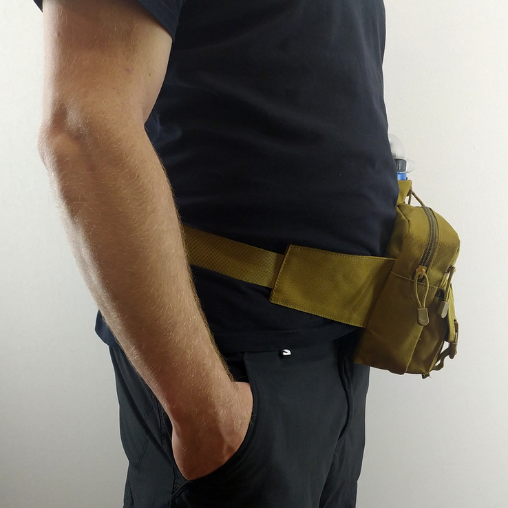 Универсальная тактическая сумка на пояс с карманом под бутылку, фото №11