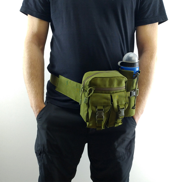 Универсальная тактическая сумка на пояс с карманом под бутылку, фото №9
