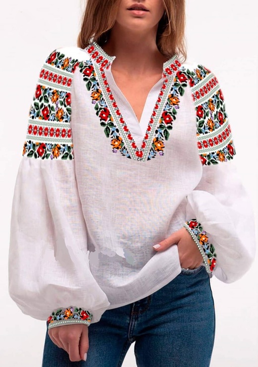 Блузка вышитая женская - Бохо орнамент