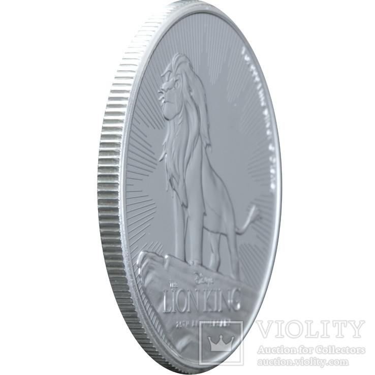 Срібна монета 1oz Король Лев 2 долара Ніуе 2019, фото №4