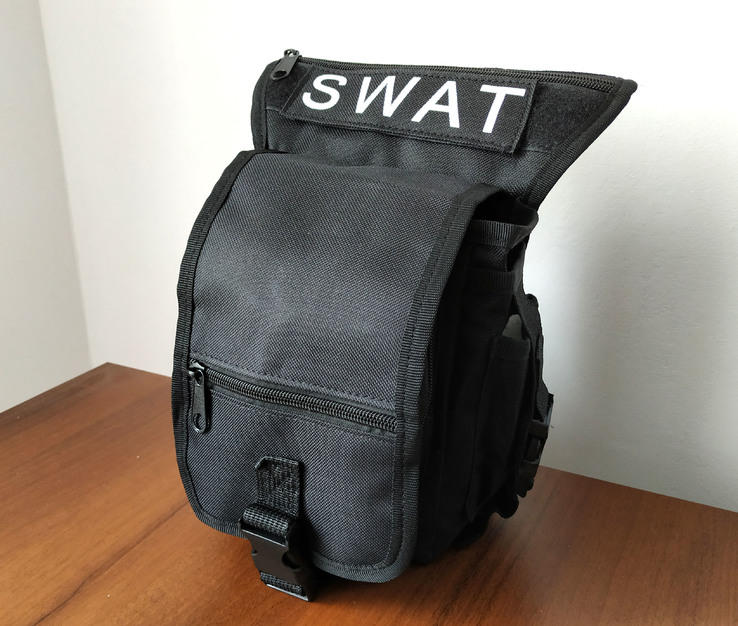 Тактическая универсальная (набедренная) сумка на бедро Swat черная, фото №3