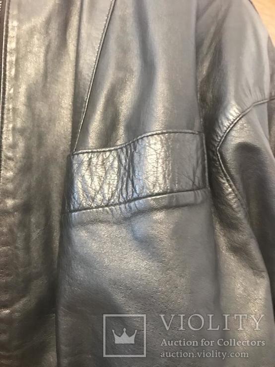 Винтажная кожаная куртка оверсайс, фото №7