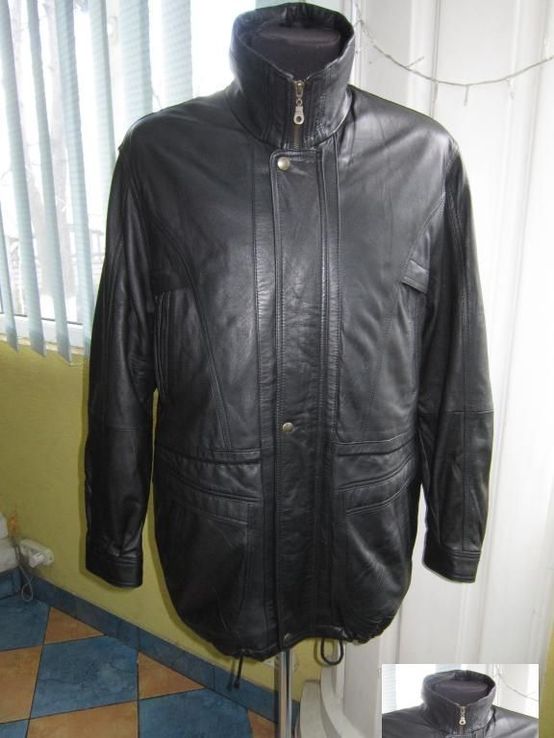 Большая кожаная мужская куртка SMOOTH City Collection. Лот 889, фото №3