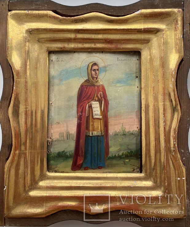 Икона Святая мученица Параскева в киоте, фото №3