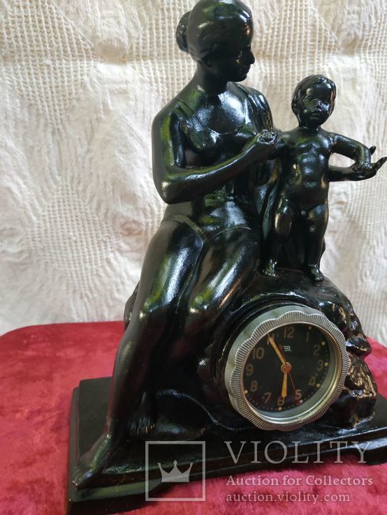 Чугунные часы " Материнство" с клеймом Касли1964 год СССР., фото №3