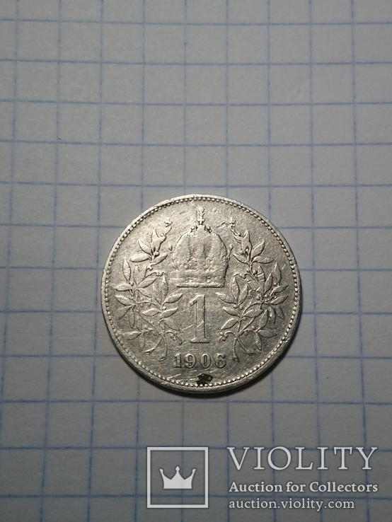 Австрия 1 корона 1906 серебро, фото №2