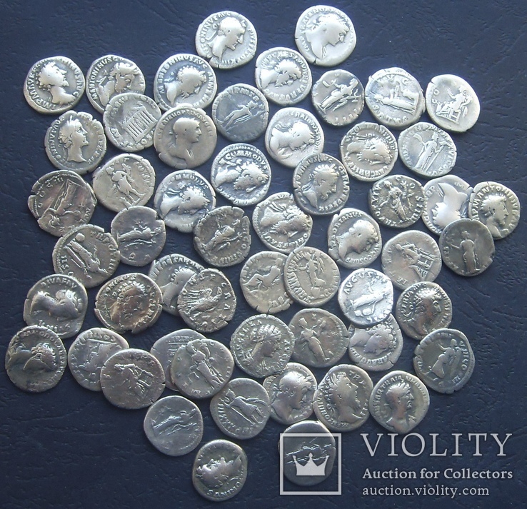 Монеты Древнего Рима (денарии) 55 штук., фото №2