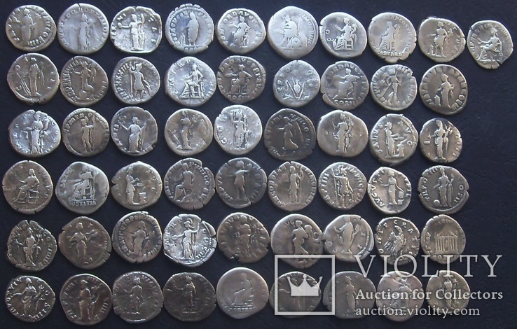 Монеты Древнего Рима (денарии) 55 штук., фото №7