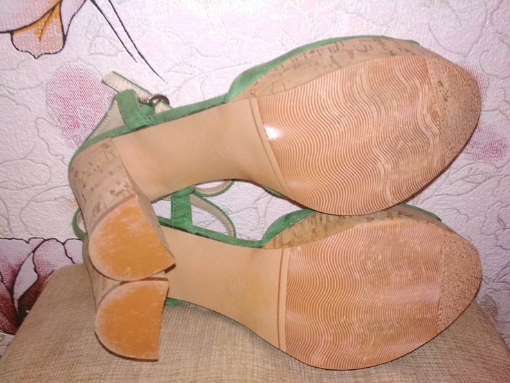 №35 замшеві зелені босоножки epe-shoes р.38, photo number 10