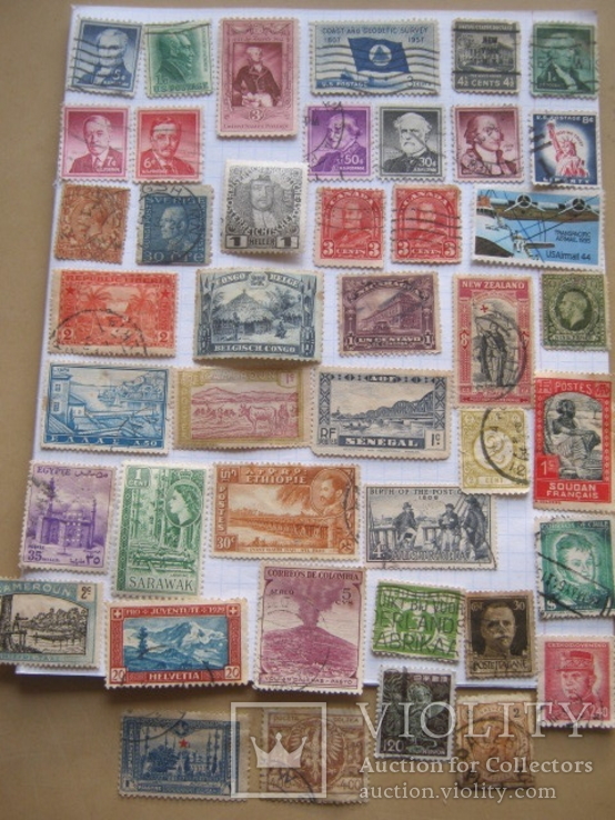 Старинные почтовые марки США и других стран  43 шт., фото №2