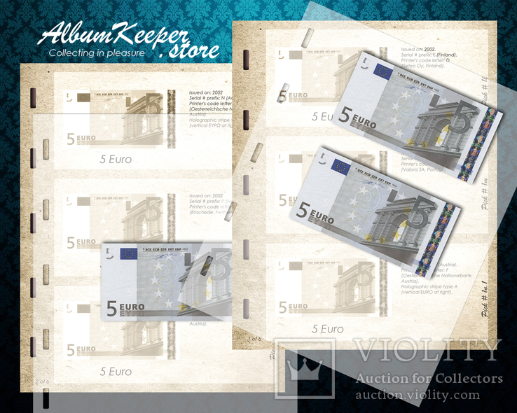 Разделительные листы для коллекции Еврозоны - 5 Euro Pick# 1, фото №3
