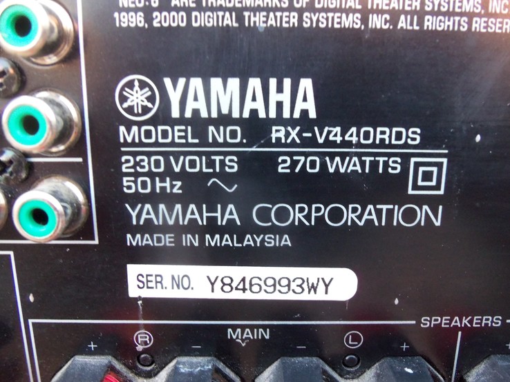  Підсилювач - Ресівер YAMAHA RX-V440 RDS  270W  з  Німеччини, photo number 10