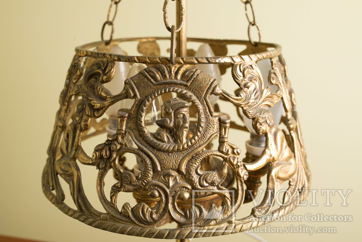 Лампа настольная старинная бронзовая Испания, фото №7