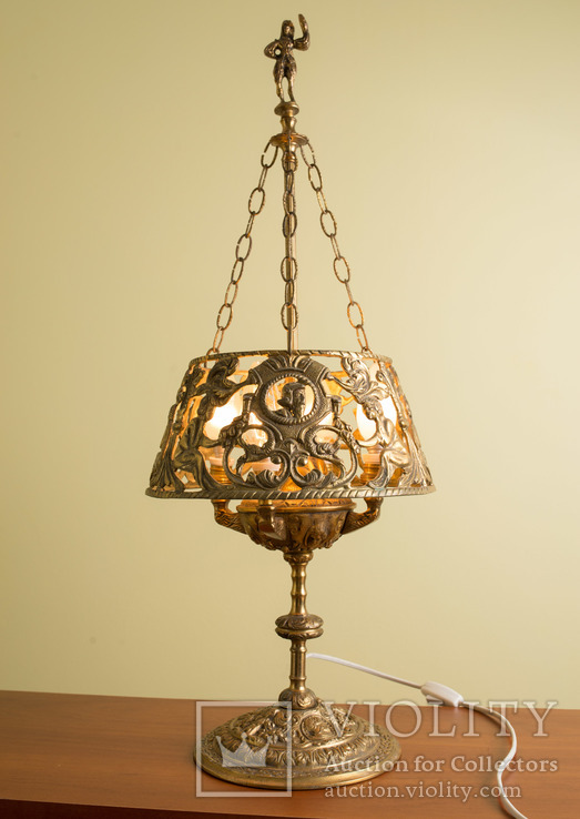 Лампа настольная старинная бронзовая Испания, фото №9