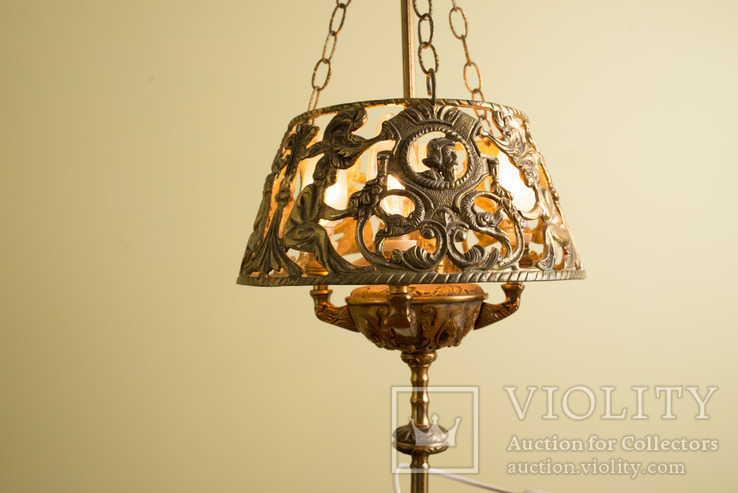 Лампа настольная старинная бронзовая Испания, фото №10