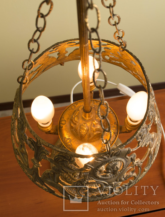 Лампа настольная старинная бронзовая Испания, фото №11