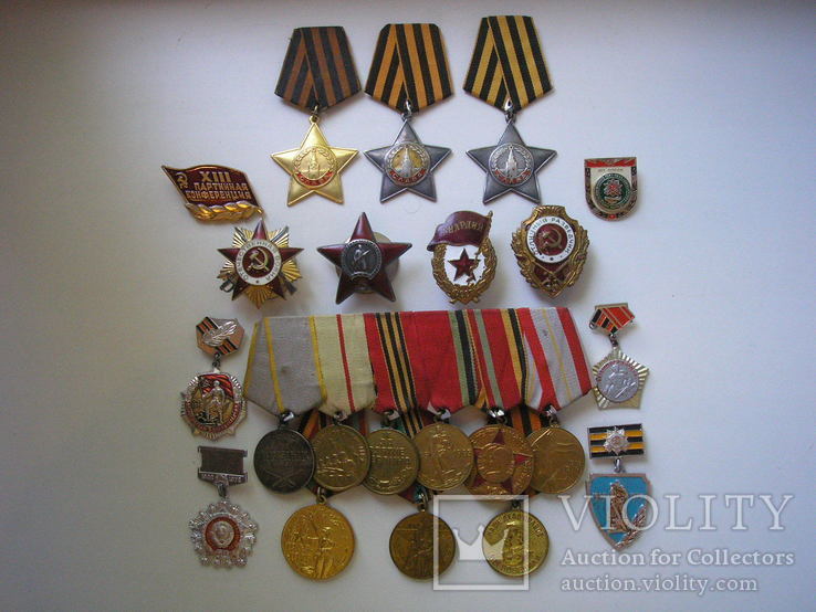 Комплект наград с орденом Славы 1 степени на разведчика, фото №2