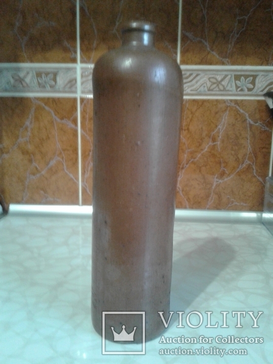 Бутылка немецкая глиняная времен ВОВ 1 литр., фото №2