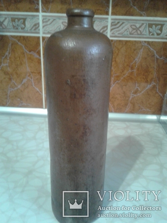 Бутылка немецкая глиняная времен ВОВ 1 литр., фото №3