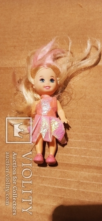 Кукла "Блондинка в розовом блестящем платье"., фото №3