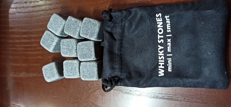 Камни для охлаждения виски 9шт с мешочком Whisky stones, numer zdjęcia 3