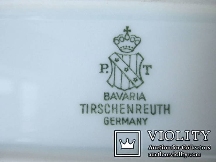 Germany Tirschenreuth. поднос, чашка с блюдцем, сахарница. серебро ложечка, фото №7