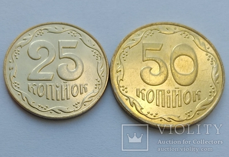 25 і 50 копійок 2004 р. з набору ролів НБУ 2019 р. (тираж 5 тис. штук), фото №7