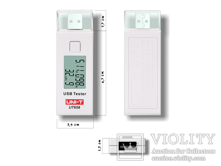 USB тестер тока и напряжения UNI-T UT658 для проверки зарядок/кабелей/Power Bank, фото №5