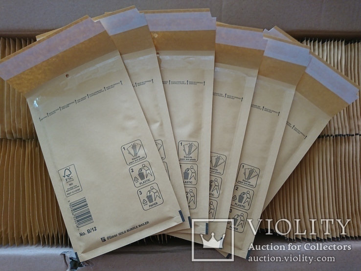 Бандерольный конверт В12 115х215, 100 шт., желтые