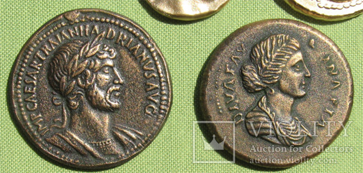 Золотые и бронзовые монеты античности. Копии, без стекла, 31х21см., фото №9