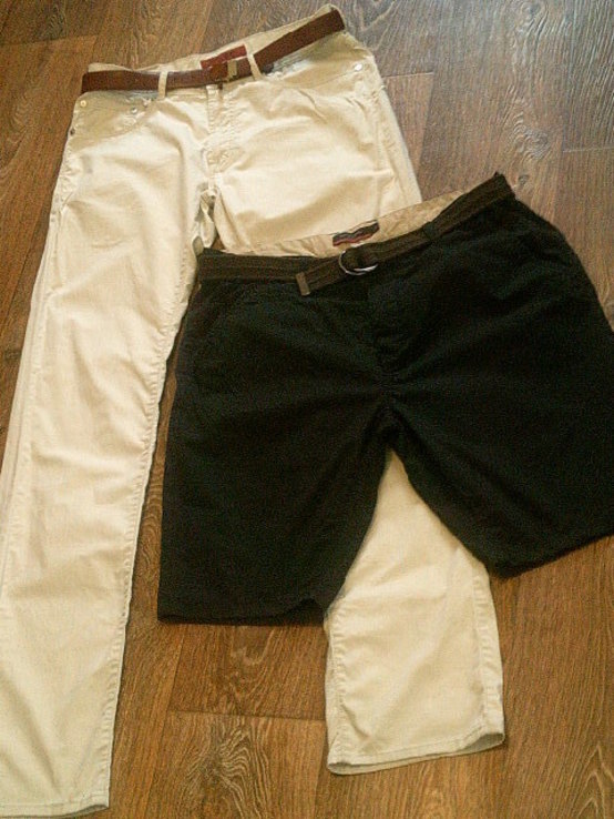 Pierre Carden - фирменные штаны с ремнем + шорты, фото №2