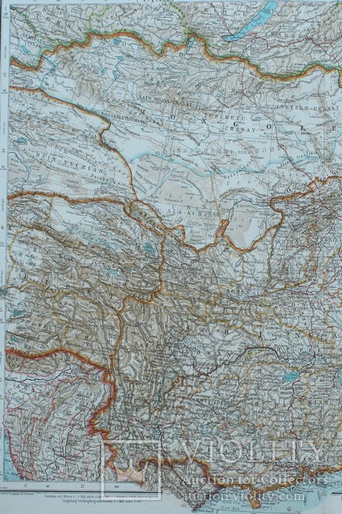 2 карты. Малайзийский архипелаг, Восточная Азия. Andrees HandAtlas. 1921 год. 56 на 44 см., фото №8