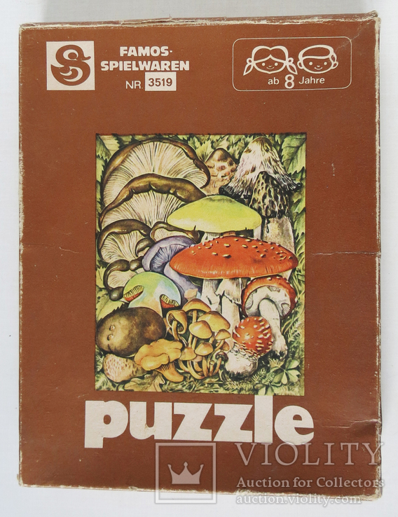 Пазлы "Грибы" ГДР. Famos-Spielwaren Puzzle. GDR.