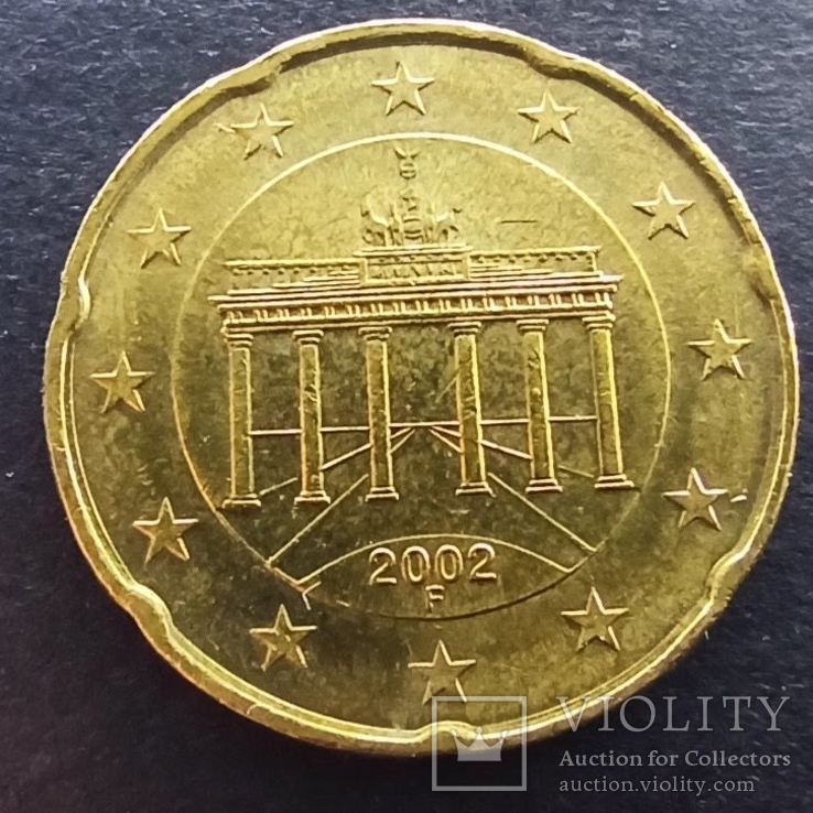 Германия  20 евроцент 2002 F,E27