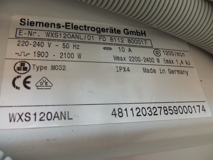 Пральна машина SIEMENS EXTRAKLASS SX 120 A 60*45*85см з Німеччини, фото №10