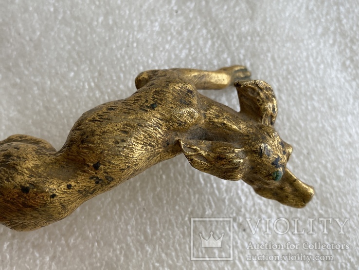 Скульптура Собака Венская бронза в позолоте, фото №5
