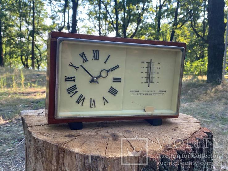 Часы из СССР, Маяк, три в одном (часы,термометр,барометр), фото №11