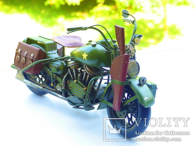 Модель военного мотоцикла . Металл, фото №4