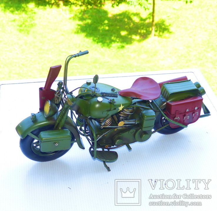 Модель военного мотоцикла . Металл, фото №12