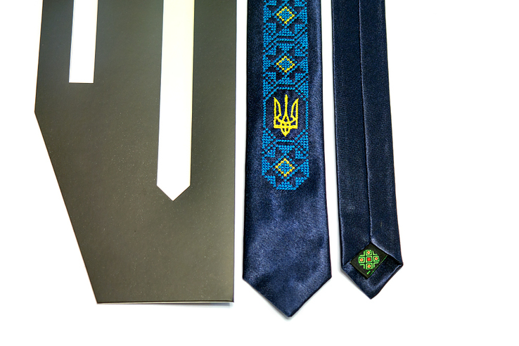 Вузький галстук з вишивкою Водограй, photo number 3
