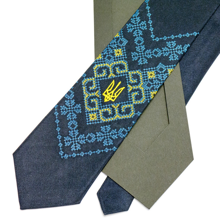 Вишита краватка з тризубом Мирослав, фото №3