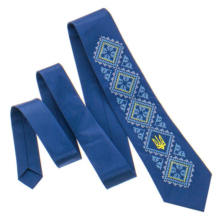 Вишита краватка з тризубом №820, фото №3