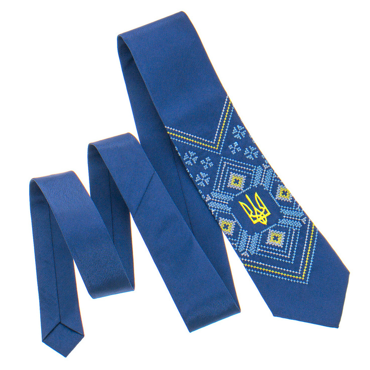 Вишита краватка з тризубом №821, фото №3