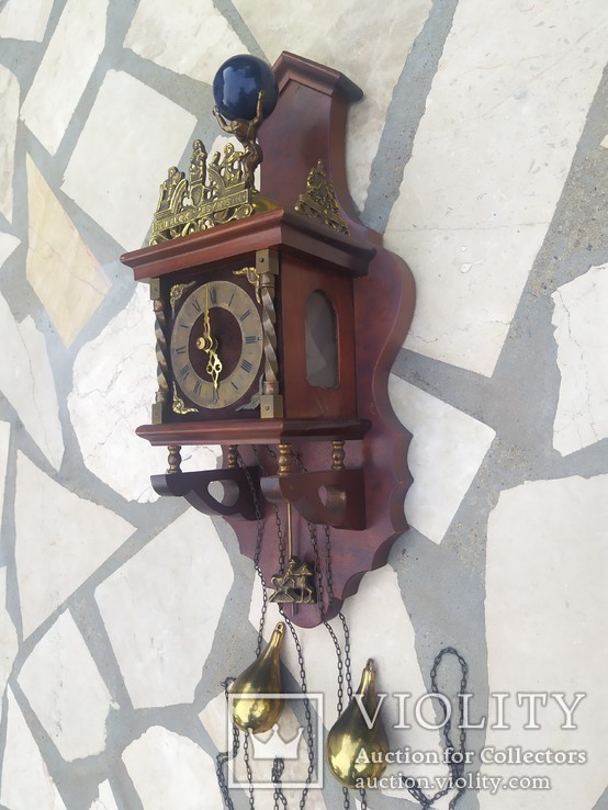 Часы Атлант интерьерные настенные гири маятник клеймо Германия на ходу, фото №4