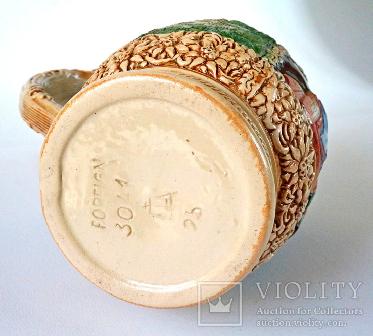Керамическая пивная кружка с оловянной крышкой, Германия, номерная, фото №9