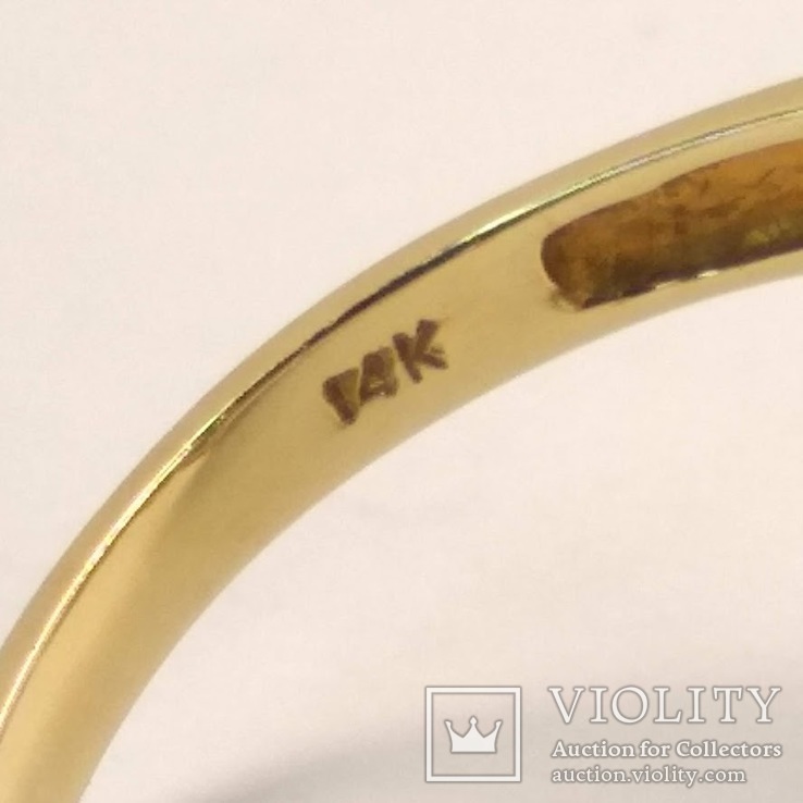 Винтажное золотое кольцо с натуральным топазом, фото №8