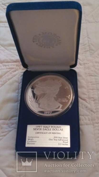 Монета 1997 Half Pound silver eagle dollar, фото №3