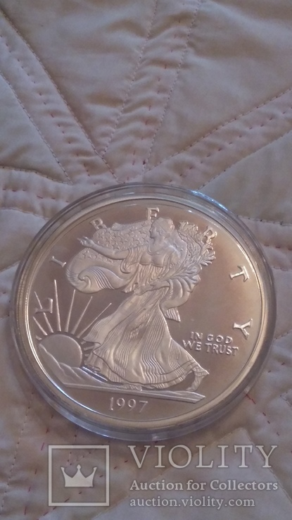 Монета 1997 Half Pound silver eagle dollar, фото №8