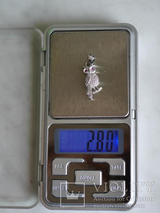 Кулон сова. Серебро 925п., фото №6