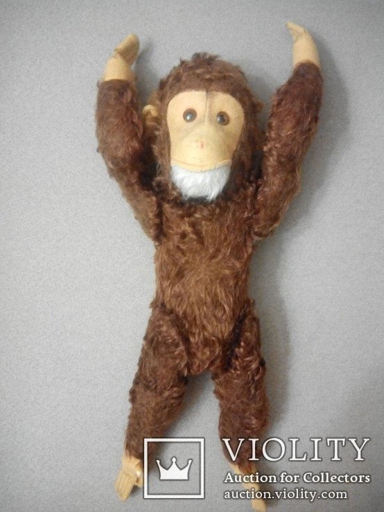  Старинная обезьяна Джоко Jocko Hermann 43см пищик Германия, фото №7